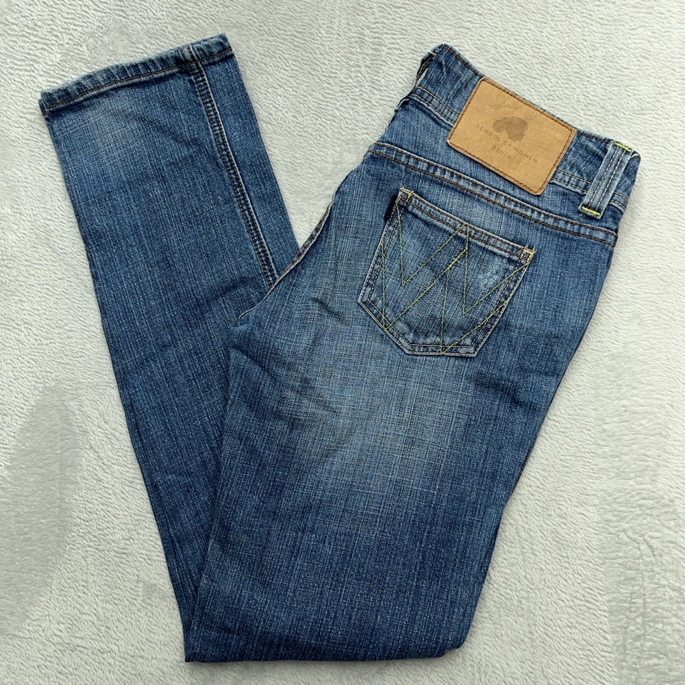 School‎ of Women Denim Jeans Size 28 Blue Wash Straight Leg Pockets